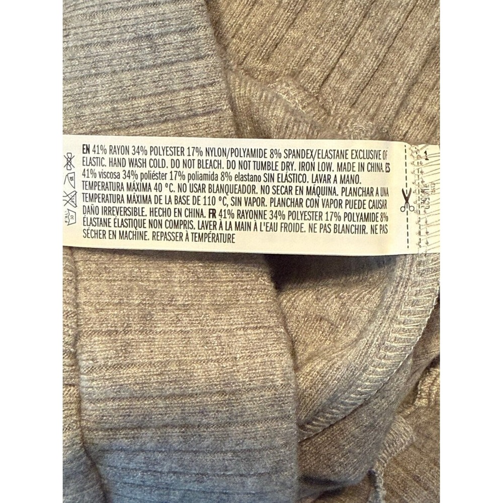 Grey Lab Los Angeles Rib Knit Lounge Pants Light Heather Grey Size L NWT Wide - Picture 7 of 7